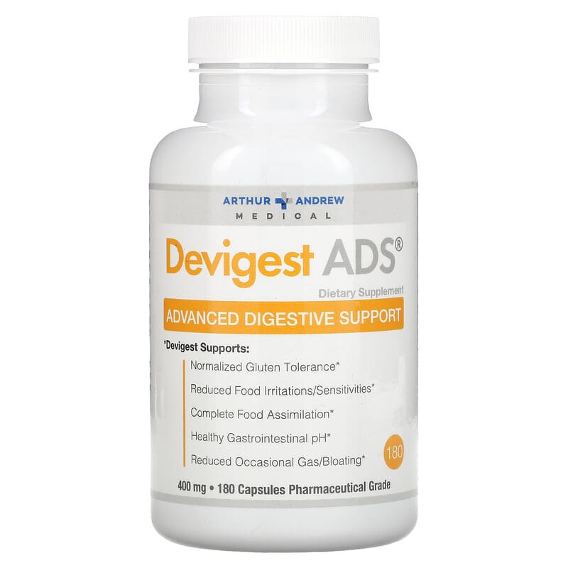 Arthur Andrew Medical Devigest ADS Advanced Digestive Support 400 mg 180 Capsules 1 Arthur Andrew Medical Devigest ADS Advanced Digestive Support 400 mg 180 Capsules 855571001280
