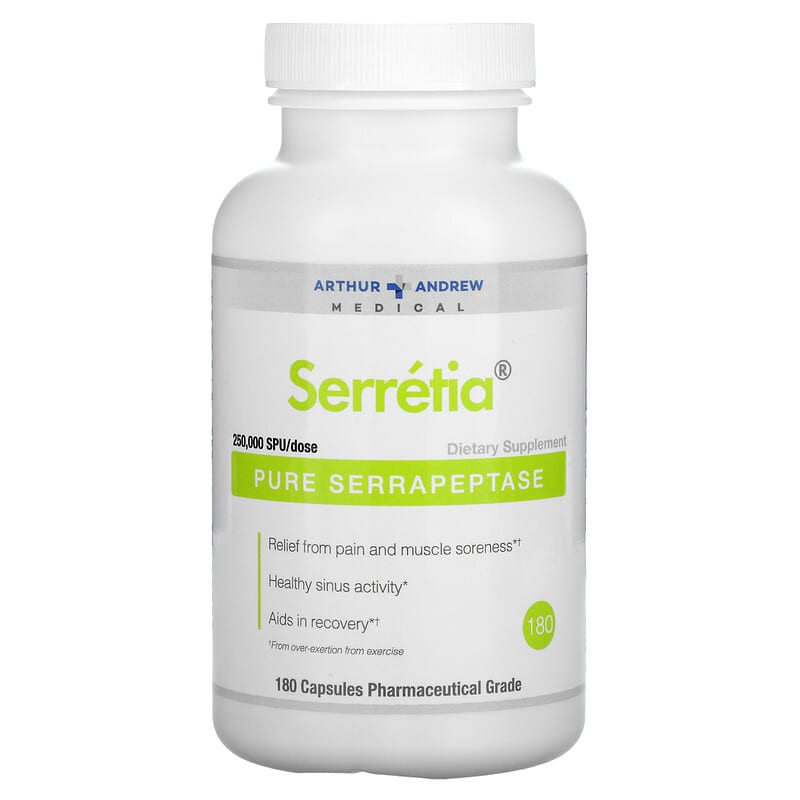 Arthur Andrew Medical Serretia Pure Serrapeptase 125,000 SPU 180 viên 1 Arthur Andrew Medical Serretia Pure Serrapeptase 125.000 SPU 180 Capsules 855571001662