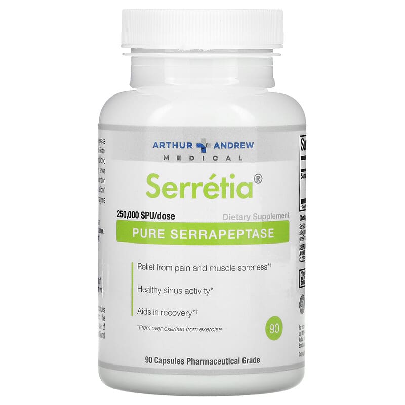 Arthur Andrew Medical Serretia Pure Serrapeptase 90 viên 1 Arthur Andrew Medical Serretia Pure Serrapeptase 125.000 SPU 90 Capsules 855571001594