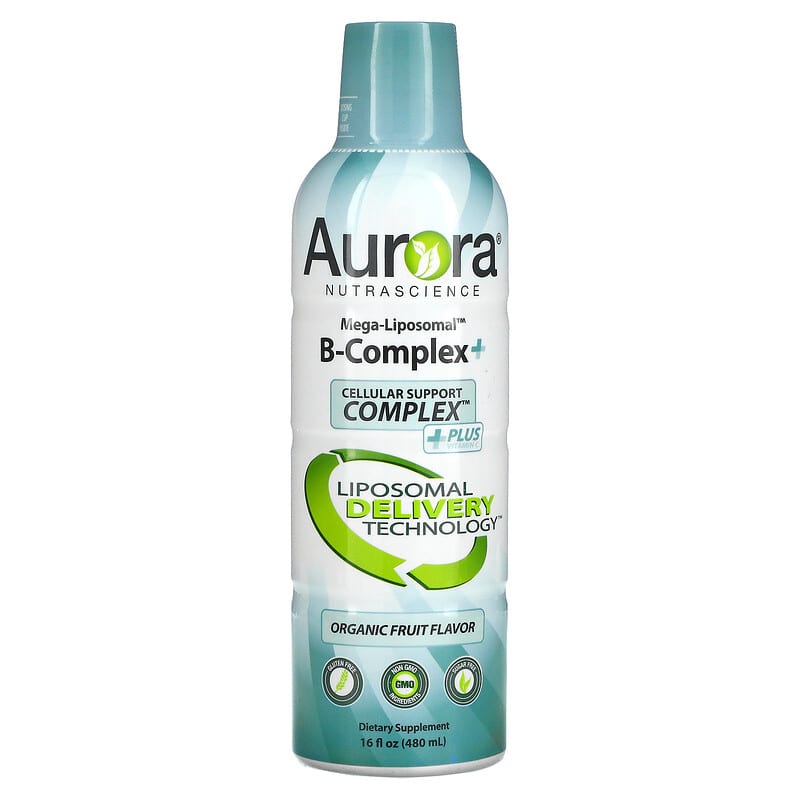 Aurora Nutrascience Mega-Liposomal B-Complex+ Organic Fruit 16 oz (480 ml) 1 Aurora Nutrascience Mega-Liposomal B-Complex+ Organic Fruit 16 fl oz (480 ml) 628504648247
