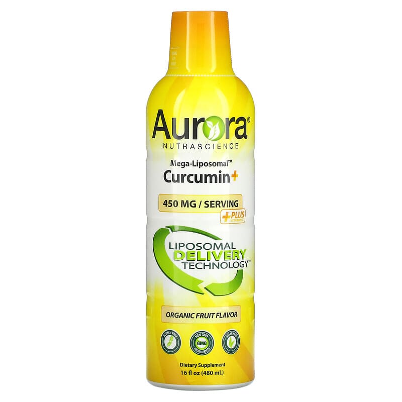 Aurora Nutrascience Mega-Liposomal Curcumin+ Organic Fruit 450 mg 16 fl oz (480 ml) 1 Aurora Nutrascience Mega-Liposomal Curcumin+ Organic Fruit 450 mg 16 fl oz (480 ml) 628504648049
