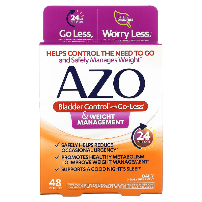 Azo Bladder Control with Go-Less & Weight Management 48 Capsules 1 Azo Bladder Control with Go-Less & Weight Management 48 Capsules 787651760148