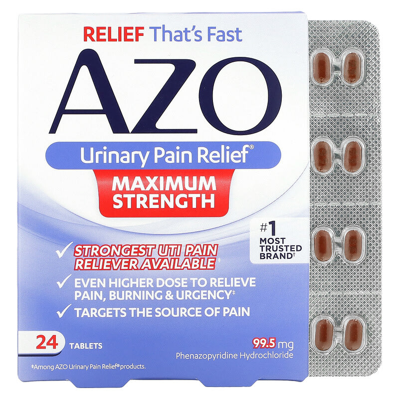 Azo Urinary Pain Relief Maximum Strength 24 Tablets 1 Azo Urinary Pain Relief Maximum Strength 24 Tablets 787651241531