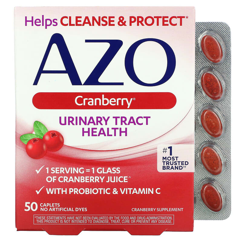 Azo Urinary Tract Health Cranberry 50 Caplets 1 Azo Urinary Tract Health Cranberry 50 Caplets 787651420677