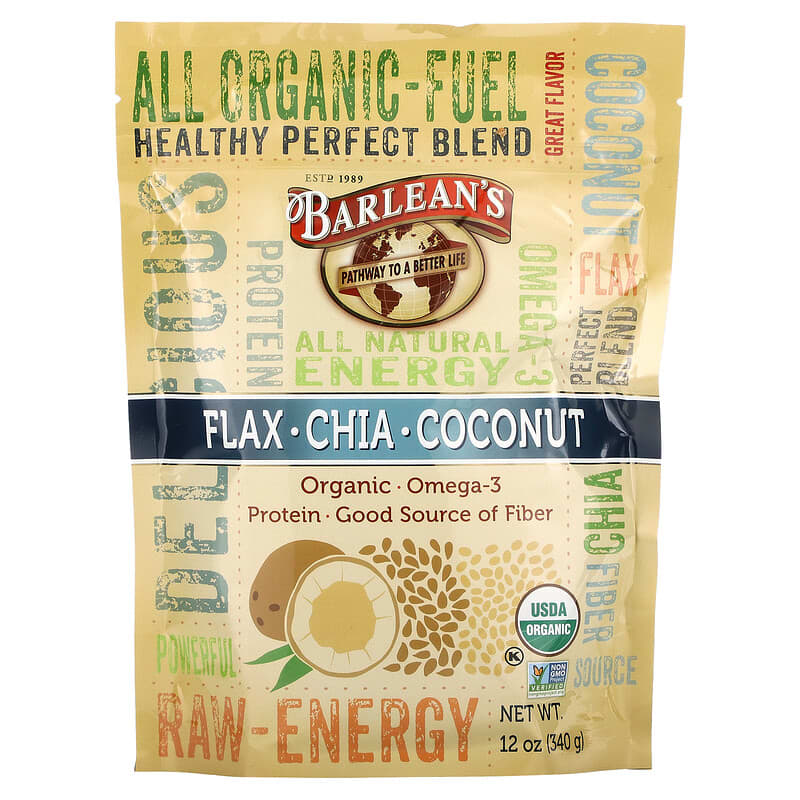 Barlean's Flax-Chia-Coconut Blend 12 oz (340 g) 1 Barlean's Flax-Chia-Coconut Blend 12 oz (340 g) 705875100274