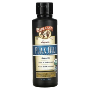 Barlean's Organic Lignan Flax Oil Supplement 8 fl oz (236 ml) 705875000048