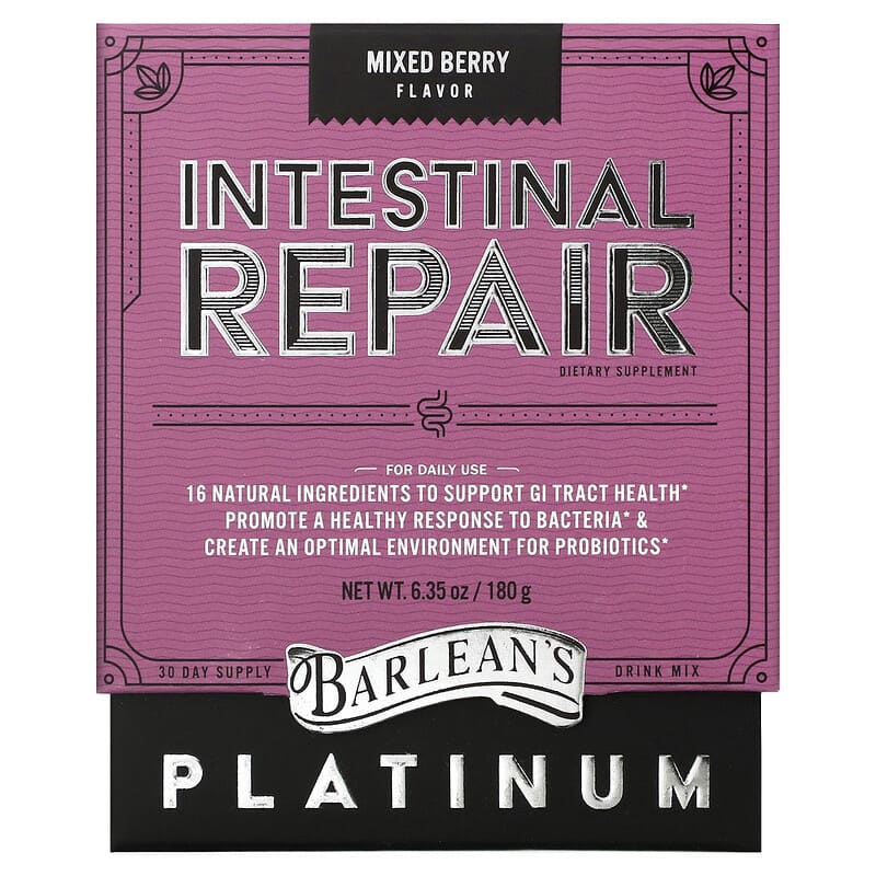 Barlean's Platinum Intestinal Repair Mixed Berry 6.35 oz (180 g) 1 Barlean's Platinum Intestinal Repair Mixed Berry 6.35 oz (180 g) 705875800792