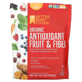 BetterBody Foods Organic Antioxidant Fruit & Fiber with Turmeric 12.7 oz (360 g) 856260006555