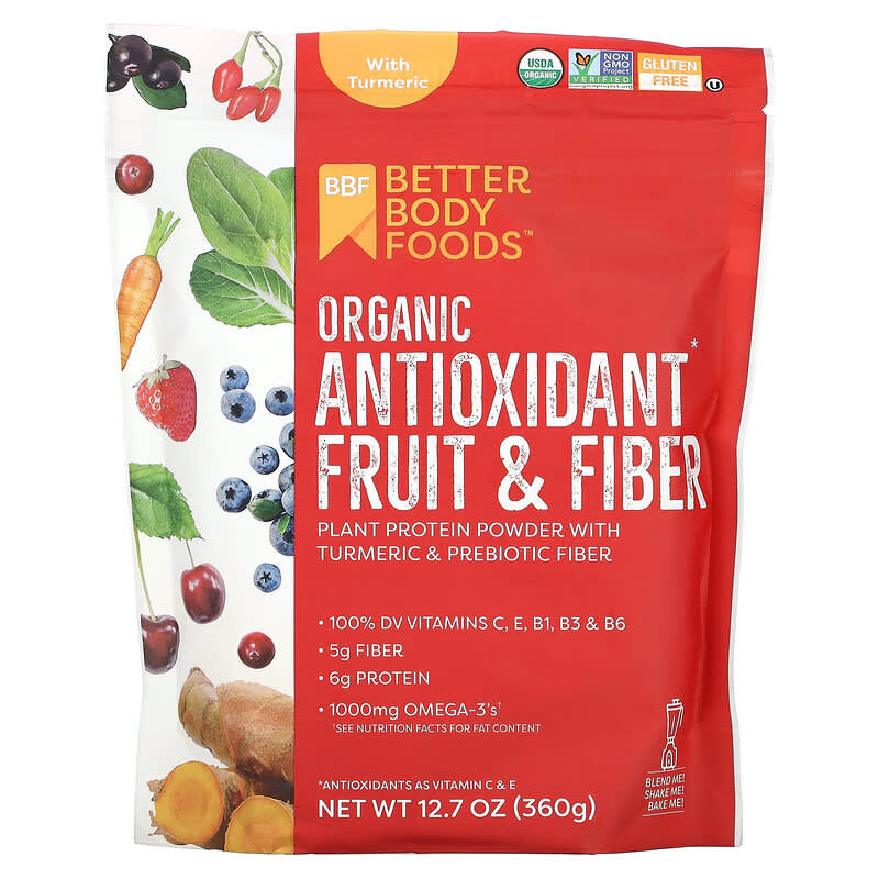 BetterBody Foods Organic Antioxidant Fruit & Fiber with Turmeric 12.7 oz (360 g) 1 BetterBody Foods Organic Antioxidant Fruit & Fiber with Turmeric 12.7 oz (360 g) 856260006555