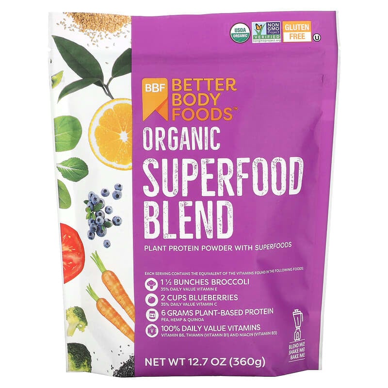 BetterBody Foods Organic Superfood Blend 12.7 oz (360 g) 1 BetterBody Foods Organic Superfood Blend 12.7 oz (360 g) 897922002683