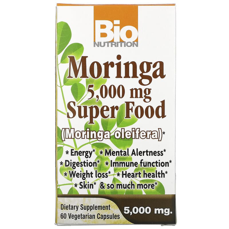 Bio Nutrition Moringa Super Food 5,000 mg 60 Vegetable viên 1 Bio Nutrition Moringa Super Food 5.000 mg 60 Vegetable Capsules 854936003129