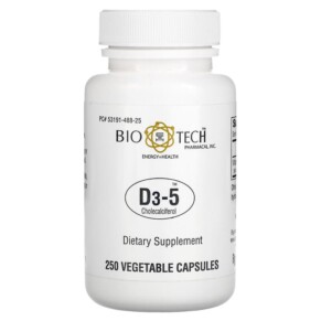 Bio Tech Pharmacal Inc D3-5 Cholecalciferol 250 Vegetable Capsules 705105112701