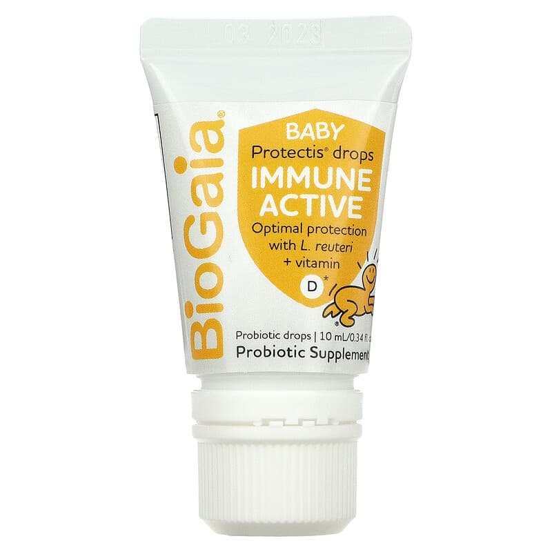 BioGaia Baby Protectis Drops Immune Active 0-36 Months 600 IU 0.34 fl oz (10 ml) 1 BioGaia Baby Protectis Drops Immune Active 0-36 Months 600 IU 0.34 fl oz (10 ml) 602359460391