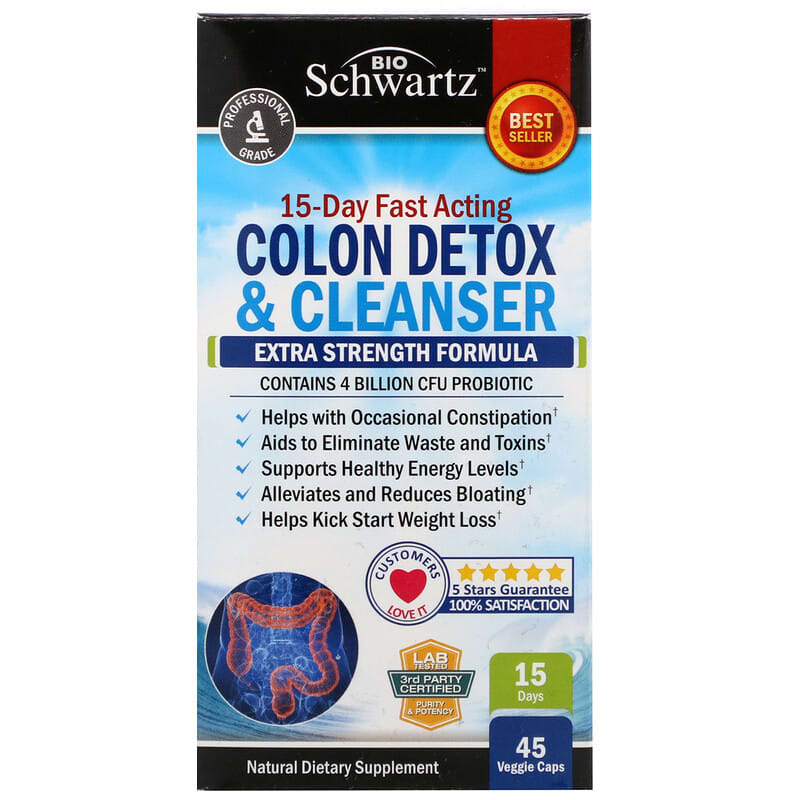 BioSchwartz 15-Day Fast Acting Colon Detox & Cleanser 45 Veggie Caps 1 BioSchwartz 15-Day Fast Acting Colon Detox & Cleanser 45 Veggie Caps 737212751092