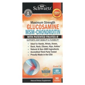 BioSchwartz Glucosamine MSM + Chondroitin with Patented Fruitex-B 90 Capsules 737212751214