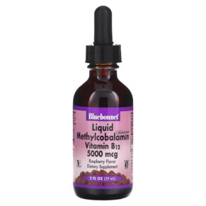 Bluebonnet Nutrition CellularActive Liquid Methylcobalamin Vitamin B12 Raspberry 5.000 mcg 2 fl oz (59 ml) 743715004443