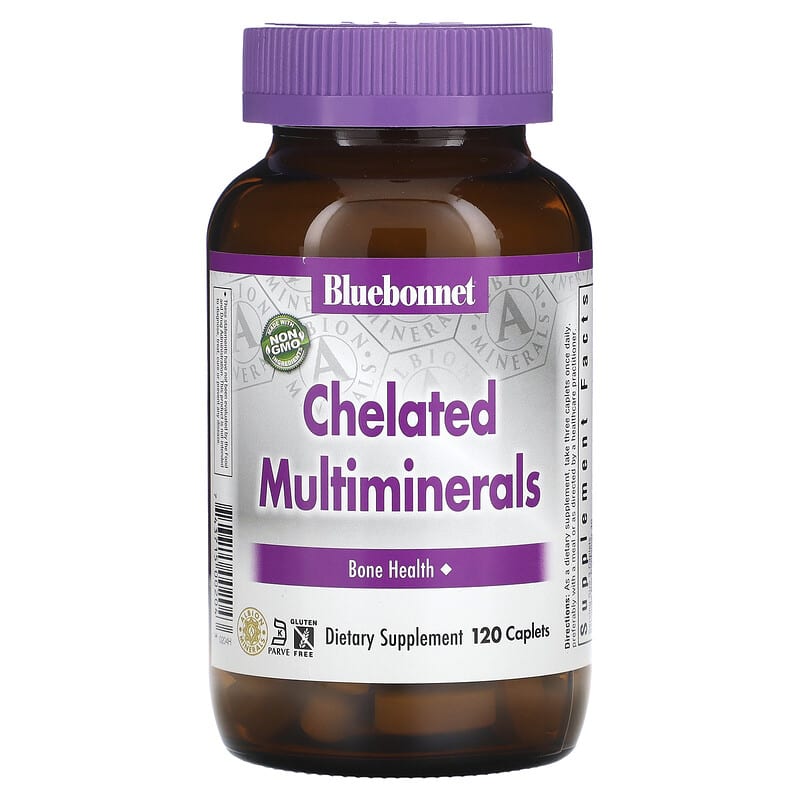 Bluebonnet Nutrition High Potency Chelated Multiminerals 120 Caplets 1 Bluebonnet Nutrition Chelated Multiminerals 120 Caplets 743715002043