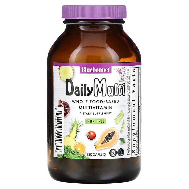Bluebonnet Nutrition Super Earth Multinutrient Iron Free 180 Caplets 1 Bluebonnet Nutrition Daily Multi Iron Free 180 Caplets 743715001060