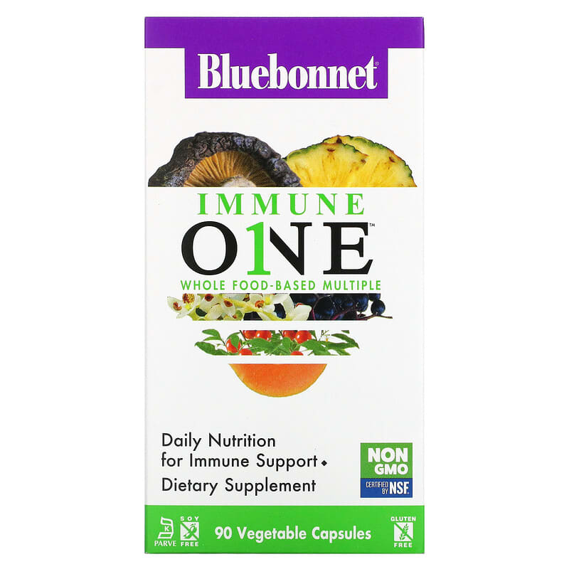 Bluebonnet Nutrition Immune One Whole Food-Based Multiple 90 Vegetable Capsules 1 Bluebonnet Nutrition Immune One Whole Food-Based Multiple 90 Vegetable Capsules 743715001978