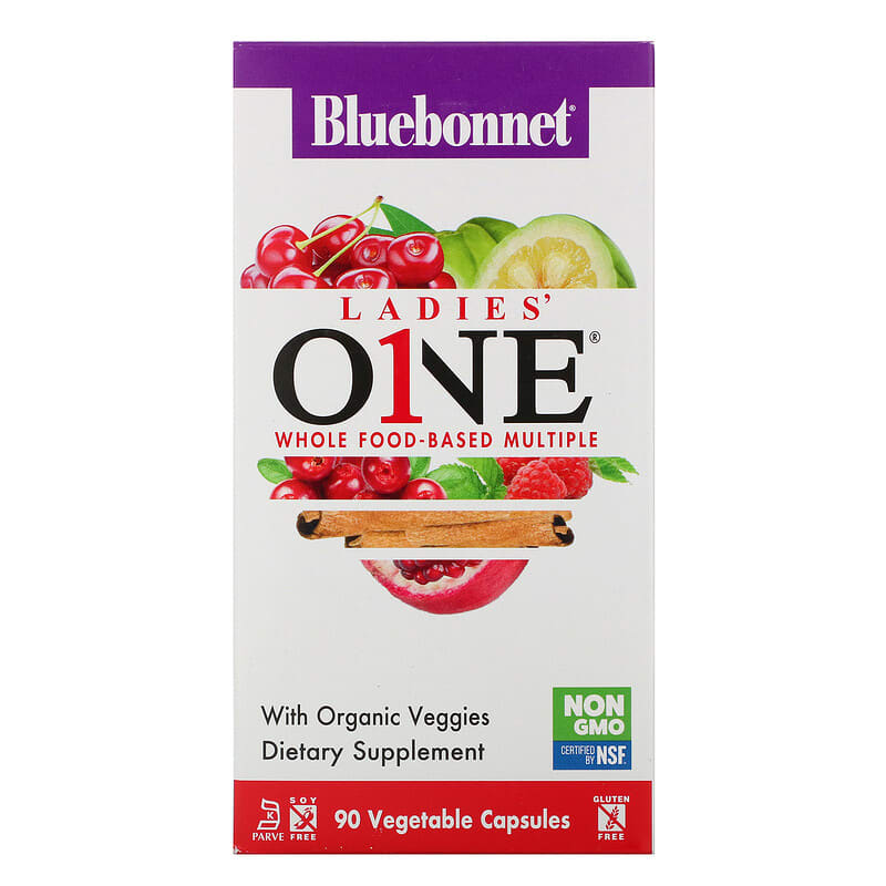 Bluebonnet Nutrition Ladies' ONE Whole Food-Based Multiple 90 Vegetable viên 1 Bluebonnet Nutrition Ladies' ONE Whole Food-Based Multiple 90 Vegetable Capsules 743715001374