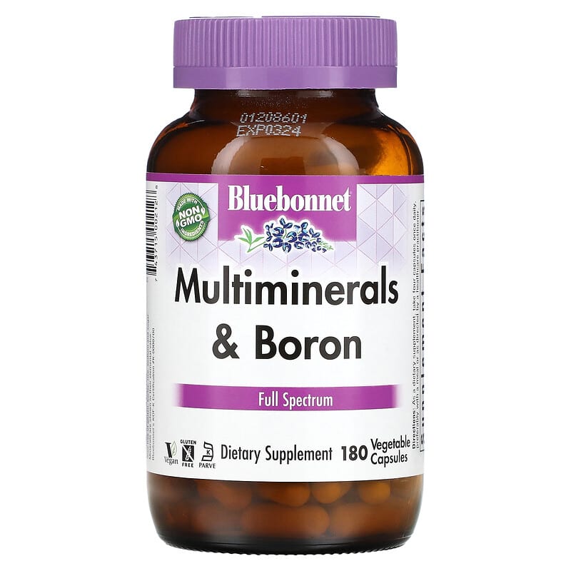 Bluebonnet Nutrition Multiminerals Plus Boron 180 Vcaps 1 Bluebonnet Nutrition Multiminerals & Boron 180 Vegetable Capsules 743715002128