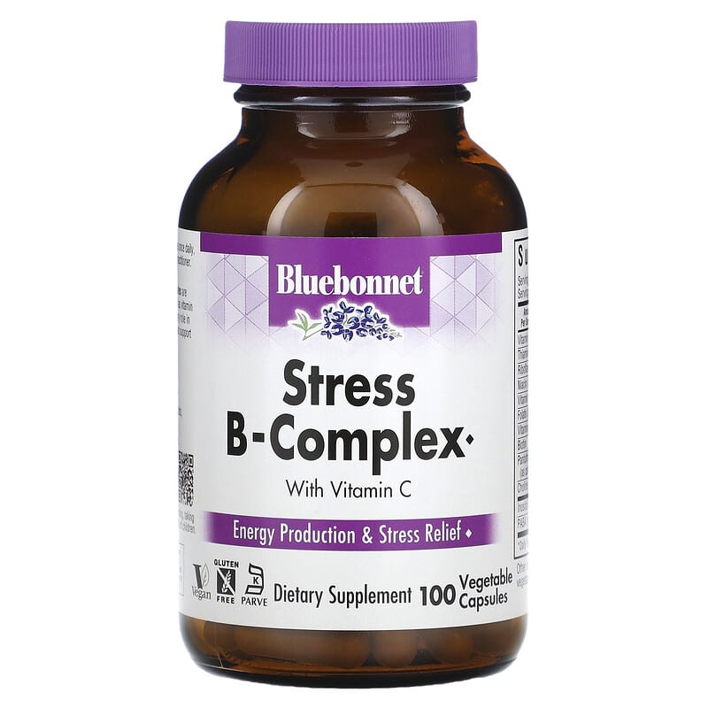 Bluebonnet Nutrition Stress B-Complex 100 Vegetable Capsules 1 Bluebonnet Nutrition Stress B-Complex 100 Vegetable Capsules 743715004245