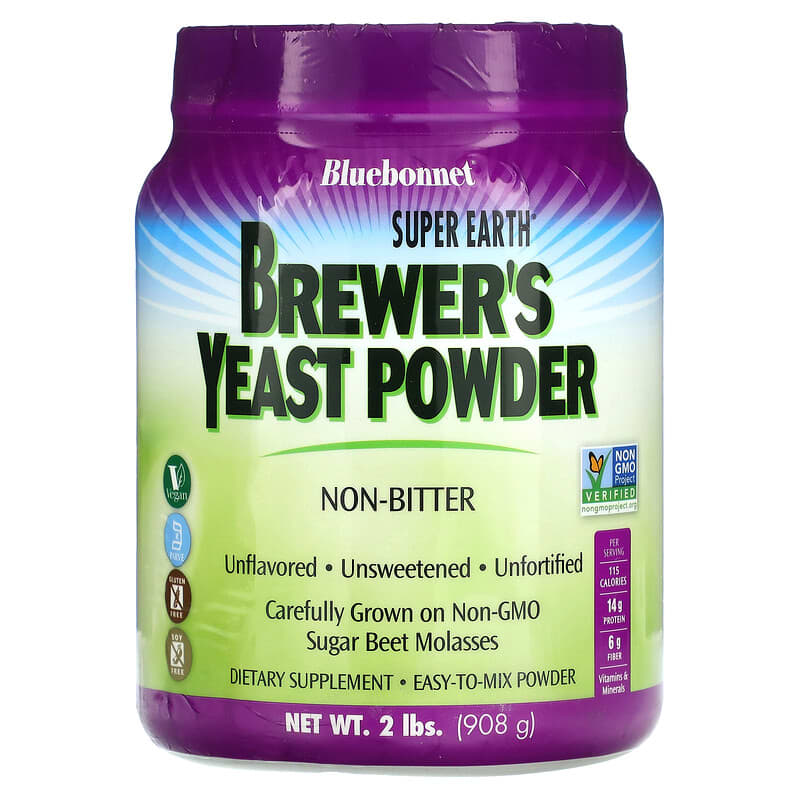 Bluebonnet Nutrition Super Earth Brewer's Yeast Unflavored 2 lb (908 g) 1 Bluebonnet Nutrition Super Earth Brewer's Yeast Powder Unflavored 2 lb (908 g) 743715012028