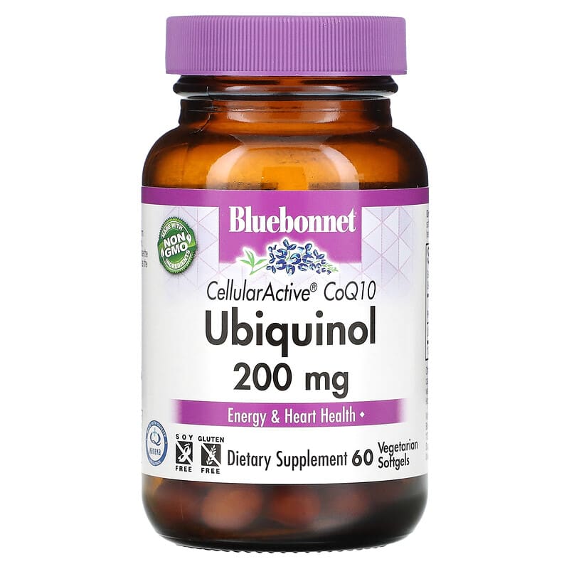 Bluebonnet Nutrition Ubiquinol CellullarActive CoQ10 200 mg 60 Vegetarian Softgels 1 Bluebonnet Nutrition Ubiquinol CellullarActive CoQ10 200 mg 60 Vegetarian Softgels 743715007994
