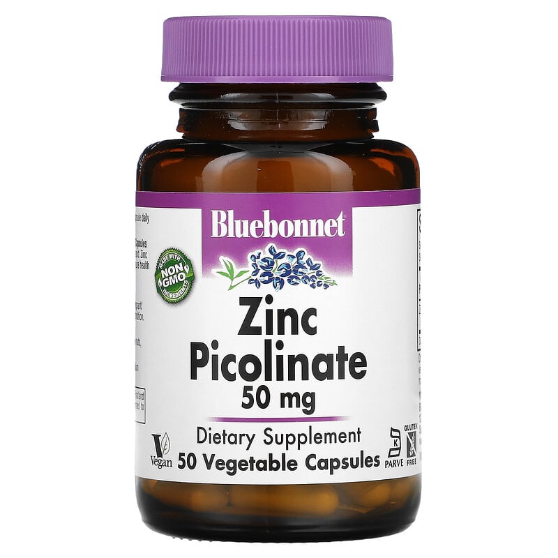Bluebonnet Nutrition Zinc Picolinate 50 mg 50 Vegetable viên 1 Bluebonnet Nutrition Zinc Picolinate 50 mg 50 Vegetable Capsules 743715007383