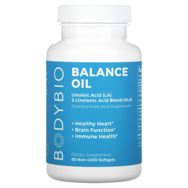 BodyBio Balance Oil Linoleic Acid (LA) & Linolenic Acid Blend (ALA) 60 Non-GMO Softgels 1 BodyBio Balance Oil Linoleic Acid (LA) & Linolenic Acid Blend (ALA) 60 Non-GMO Softgels 743474911051