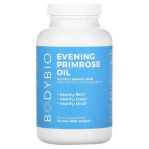 BodyBio Evening Primrose Oil 180 Non-GMO Softgels 743474913352