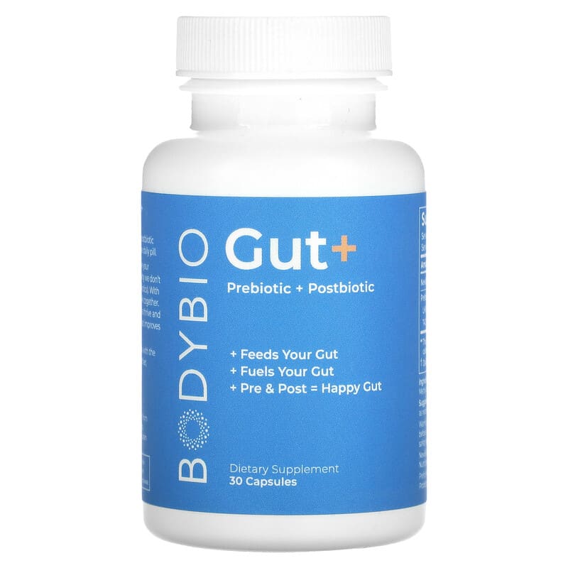 BodyBio Gut+ Prebiotic + Postbiotic 30 Capsules 1 BodyBio Gut+ Prebiotic + Postbiotic 30 Capsules 743474705391