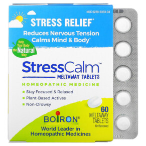 Boiron Stress Calm Meltaway Tablets Stress Relief Unflavored 60 Meltaway Tablets 306969333044