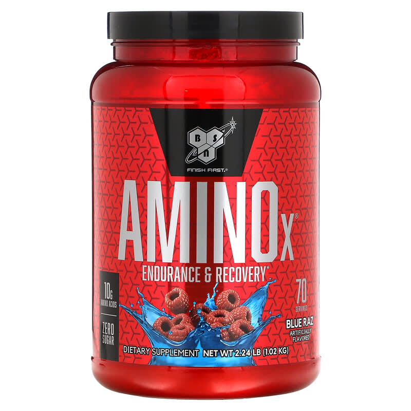 BSN AminoX Endurance & Recovery Blue Raz 2.24 lb (1.01 kg) 1 BSN AminoX Endurance & Recovery Blue Raz 2.24 lb (1.01 kg) 834266063383