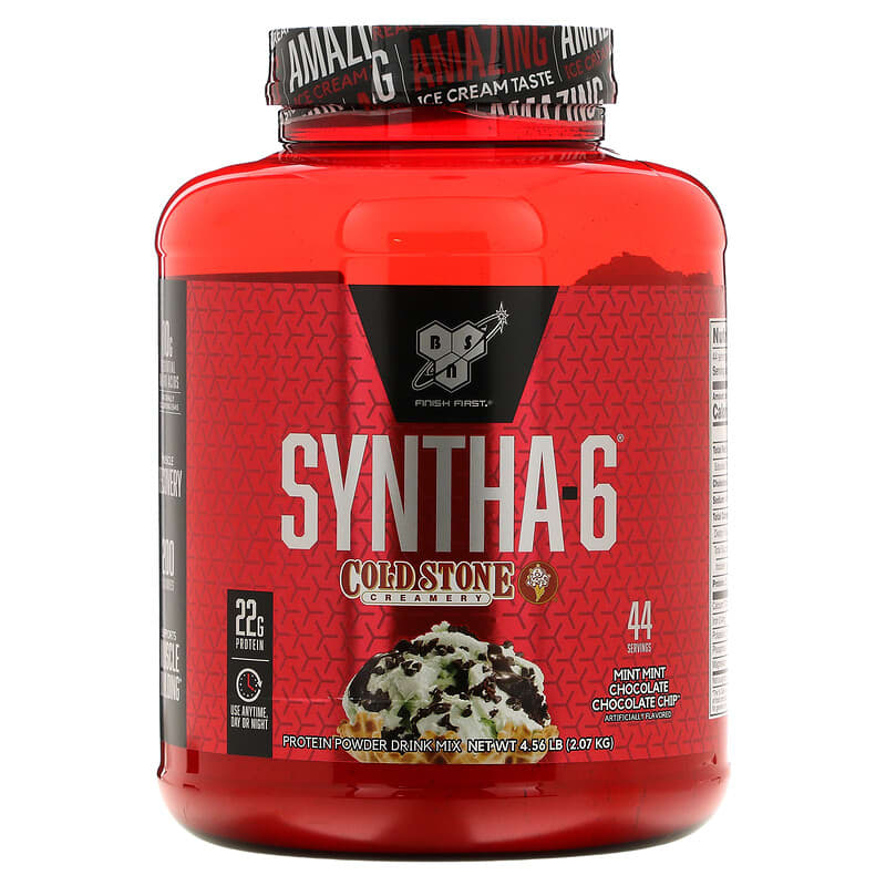BSN Syntha-6 Cold Stone Creamery Mint Mint Chocolate Chocolate Chip 4.56 lb (2.07 kg) 1 BSN Syntha-6 Cold Stone Creamery Mint Mint Chocolate Chocolate Chip 4.56 lb (2.07 kg) 834266008827