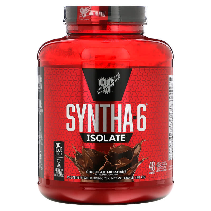 BSN Syntha-6 Isolate Protein Powder Drink Mix Chocolate Milkshake 4.02 lb (1.82 kg) 1 BSN Syntha-6 Isolate Protein Powder Drink Mix Chocolate Milkshake 4.02 lb (1.82 kg) 834266076208