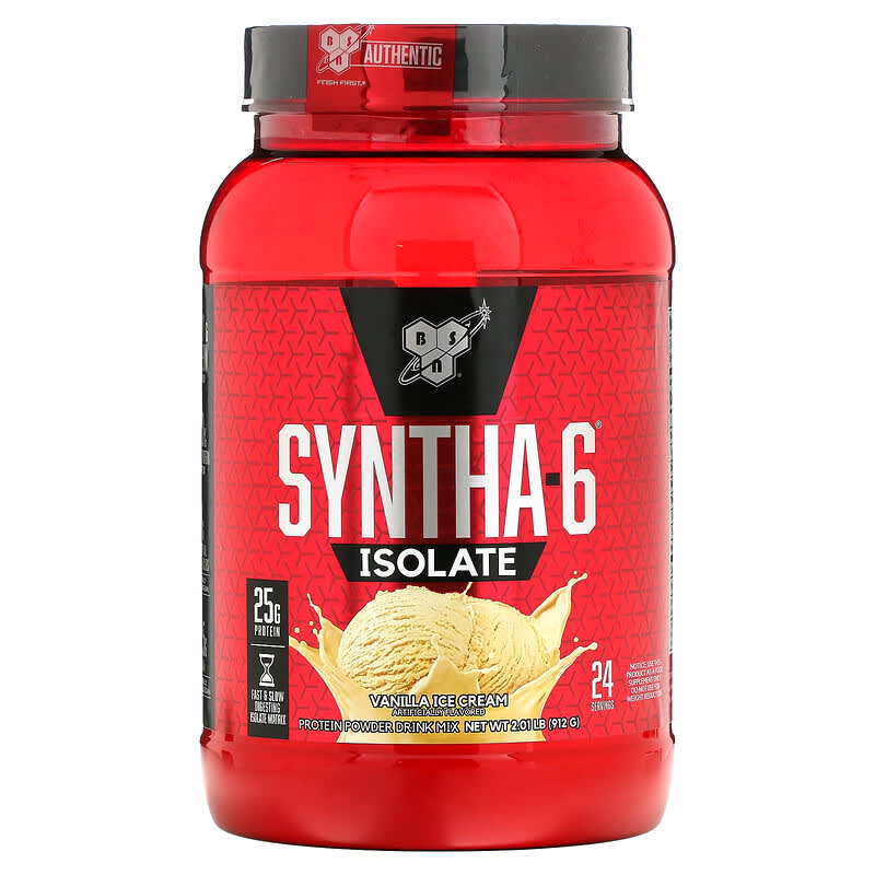BSN Syntha-6 Isolate Protein Powder Drink Mix Vanilla Ice Cream 2.01 lbs (912 g) 1 BSN Syntha-6 Isolate Protein Powder Drink Mix Vanilla Ice Cream 2.01 lbs (912 g) 834266066100