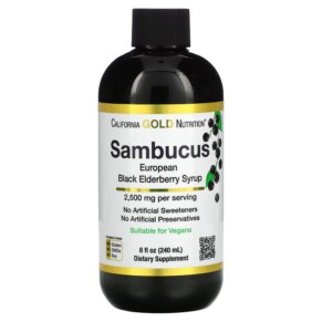 California Gold Nutrition Adult Sambucus Elderberry 8 fl oz (240 ml) 898220013708