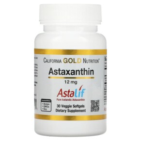California Gold Nutrition Astaxanthin Astalif Pure Icelandic 12 mg 30 Veggie Softgels 898220011032