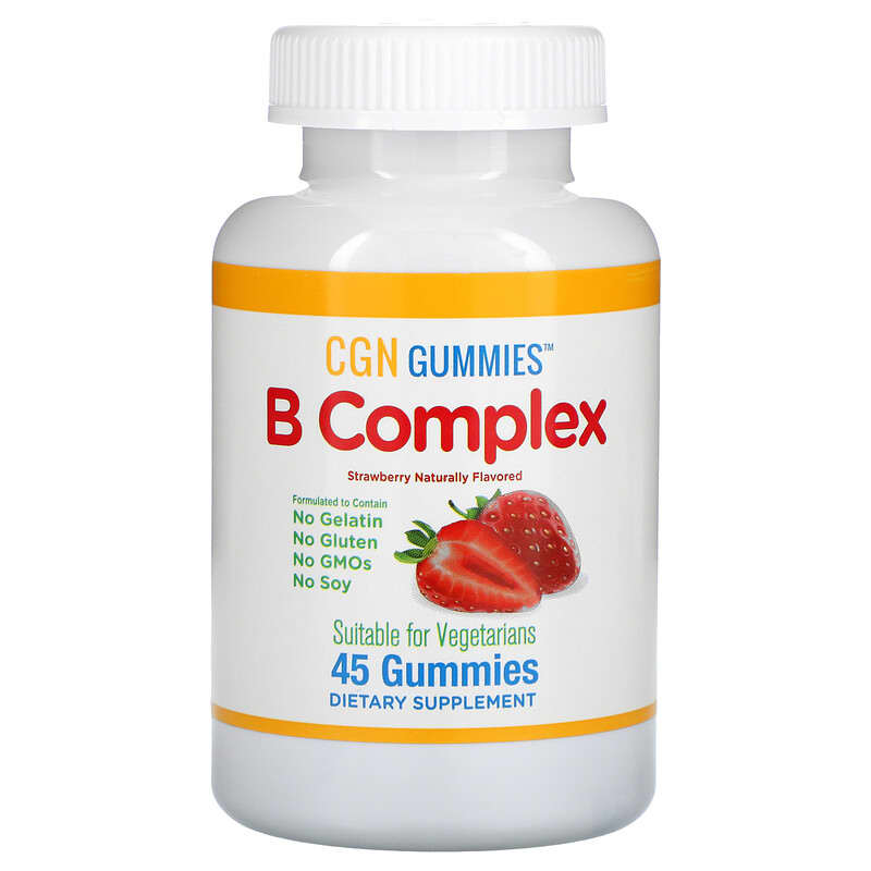California Gold Nutrition B Complex Gummies No Gelatin No Gluten Natural Strawberry Flavor 45 Gummies 1 California Gold Nutrition B Complex Gummies No Gelatin No Gluten Natural Strawberry Flavor 45 Gummies 898220012015