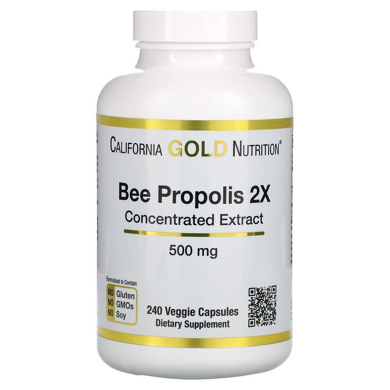 California Gold Nutrition Bee Propolis 2X Concentrated Extract 500 mg 240 Veggie Caps 1 California Gold Nutrition Bee Propolis 2X Concentrated Extract 500 mg 240 Veggie Caps 898220009466