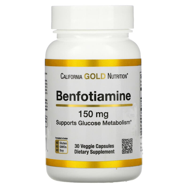 California Gold Nutrition Benfotiamine 150 mg 30 Veggie Capsules 1 California Gold Nutrition Benfotiamine 150 mg 30 Veggie Capsules 898220020249