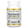 California Gold Nutrition Benfotiamine + Alpha Lipoic Acid 30 Veggie Capsules 898220020201