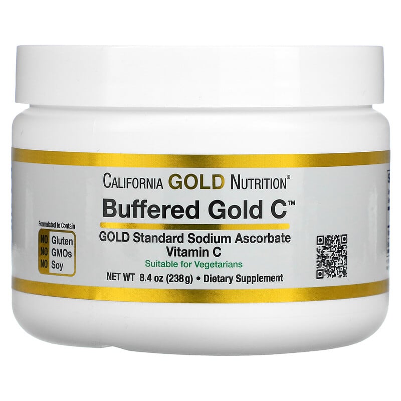 California Gold Nutrition Buffered Gold C Non-Acidic Vitamin C Powder Sodium Ascorbate 8.40 oz (238 g) 1 California Gold Nutrition Buffered Gold C Non-Acidic Vitamin C Powder Sodium Ascorbate 8.40 oz (238 g) 898220012350