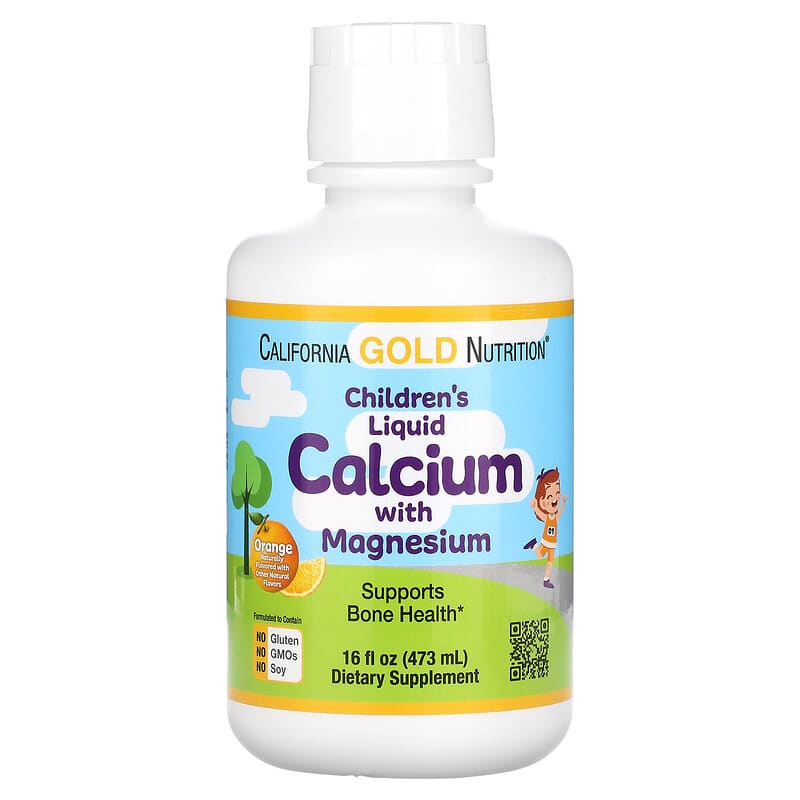 California Gold Nutrition Children's Liquid Calcium with Magnesium Orange 16 fl oz (473 ml) 1 California Gold Nutrition Children's Liquid Calcium with Magnesium Orange 16 fl oz (473 ml) 898220020959