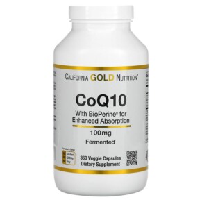 California Gold Nutrition CoQ10 USP with Bioperine 100 mg 360 Veggie Capsules 898220014293