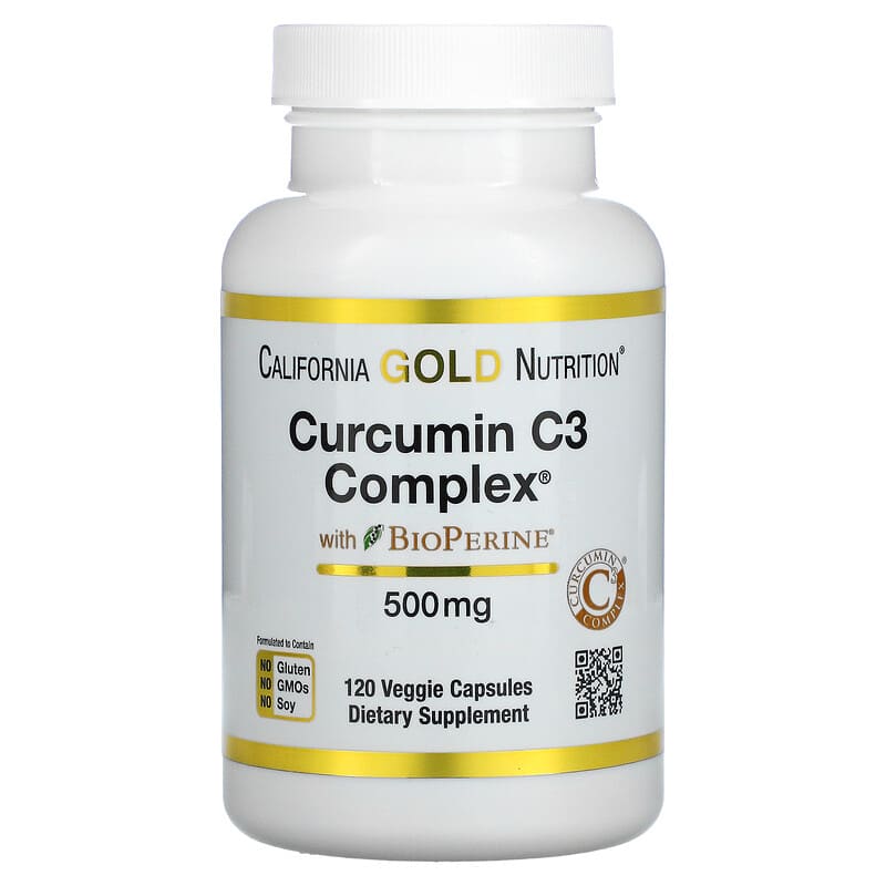 California Gold Nutrition Curcumin C3 Complex with BioPerine 500 mg 120 Veggie Capsules 1 California Gold Nutrition Curcumin C3 Complex with BioPerine 500 mg 120 Veggie Capsules 898220009404