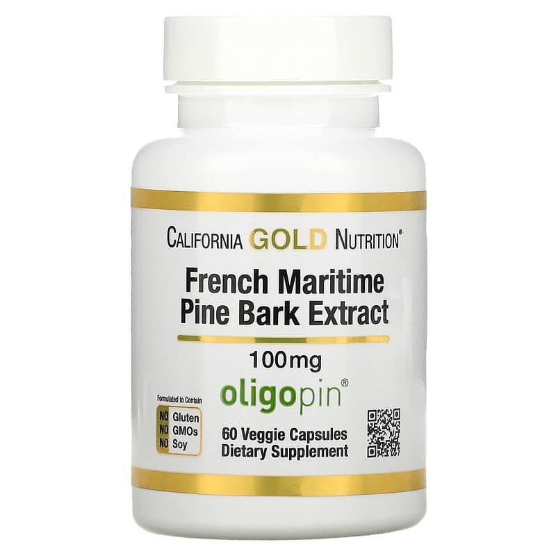 California Gold Nutrition French Maritime Pine Bark Extract Oligopin 100 mg 60 Veggie Capsules 1 California Gold Nutrition French Maritime Pine Bark Extract Oligopin 100 mg 60 Veggie Capsules 898220011957
