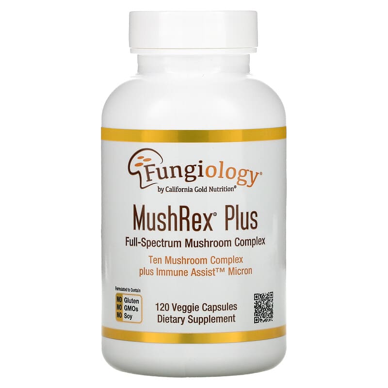 California Gold Nutrition Fungiology MushRex Plus Full-Spectrum Mushroom Complex Certified Organic Immune Assist Micron 120 viên 1 California Gold Nutrition Fungiology MushRex Plus Full-Spectrum Mushroom Complex Certified Organic Immune Assist Micron 120 Veggie Capsules 898220012589