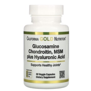 California Gold Nutrition Glucosamine Chondroitin MSM plus Hyaluronic Acid 60 Veggie Capsules 898220014705